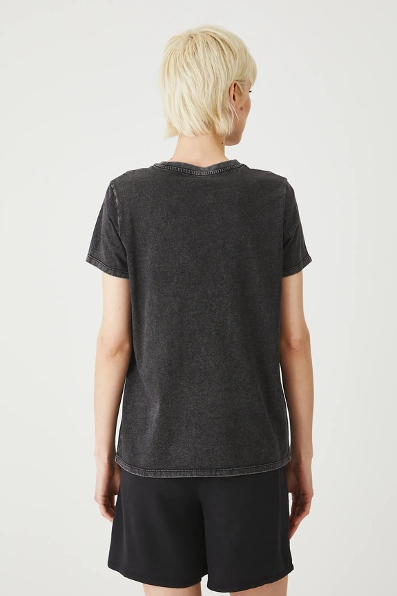 Oblečení Bavlněné tričko dámské se sepraným efektem šedá barva RS25-TSDA09 šedá