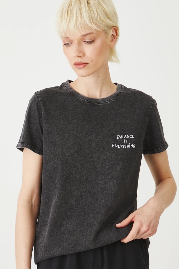 Bavlněné tričko dámské se sepraným efektem šedá barva šedá RS25-TSDA09