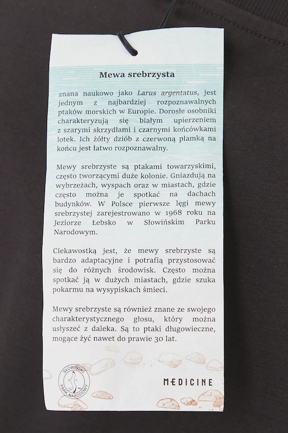 T-shirt bawełniany damski z elastanem z kolekcji Medicine x Słowiński Park Narodowy kolor szary RS25-TSDA52