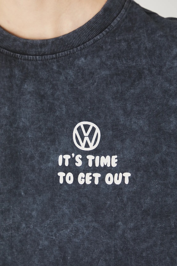 Bavlněné tričko dámské Volkswagen šedá barva RS25-TSDA73 šedá