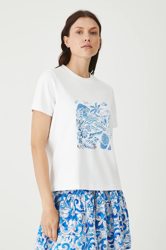 Pamučna majica Medicine natpis bijela RS25-TSDB00