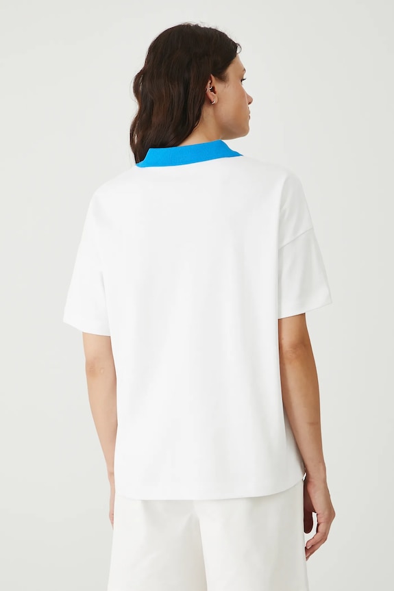 Odzież T-shirt bawełniany damski interlock z nadrukiem kolor beżowy RS25-TSDB02 beżowy