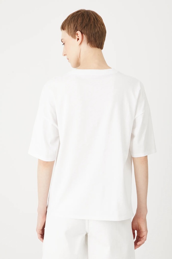 Odzież T-shirt bawełniany damski z nadrukiem kolor biały RS25-TSDB04 biały