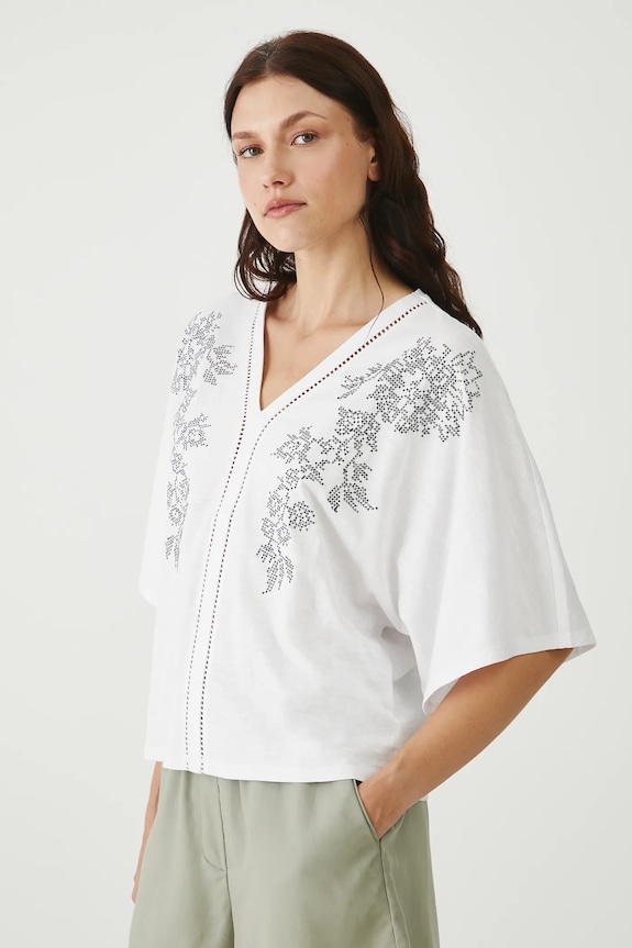 Medicine tricou din bumbac imprimeu alb RS25-TSDB18