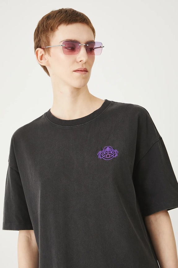 Pamučna majica Medicine natpis siva RS25-TSDC01