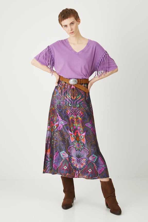 Βαμβακερό μπλουζάκι Medicine στάμπα μωβ RS25-TSDC05