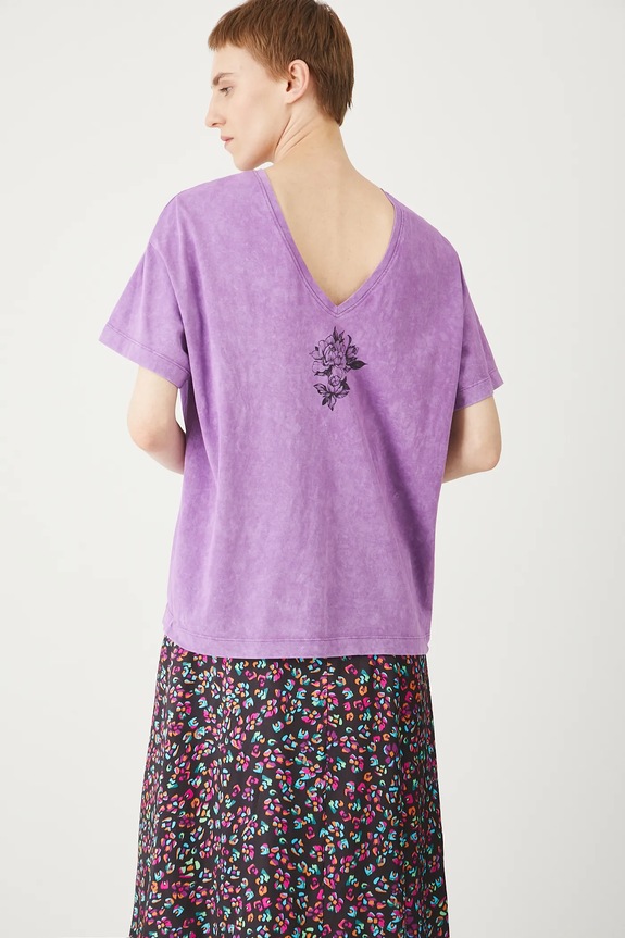 Bavlnené tričko dámske Tattoo Art by Natalia Perrote fialová RS25-TSDC58