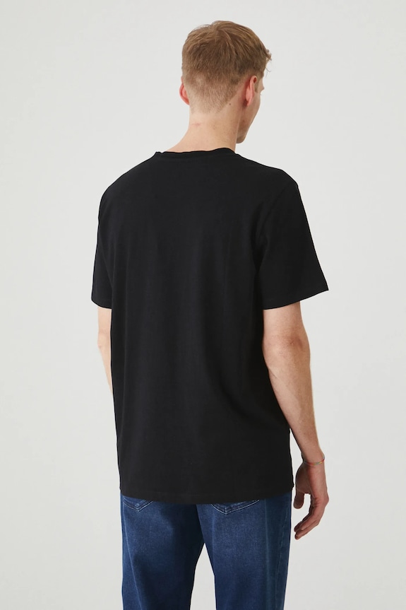 Odzież T-shirt bawełniany męski z elastanem gładki kolor czarny RS25-TSM022 czarny
