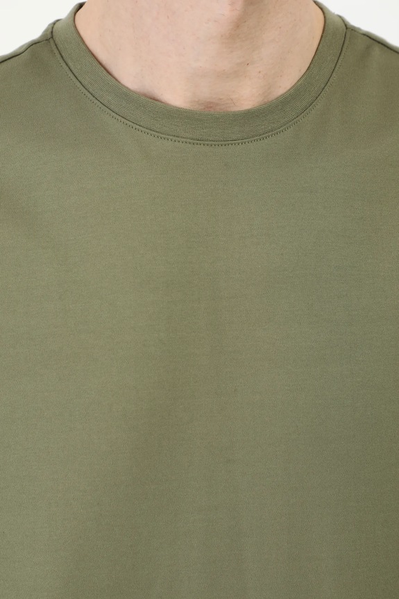 T-shirt bawełniany męski interlock gładki kolor zielony RS25-TSM041 zielony