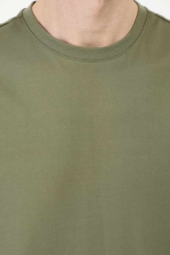 T-shirt bawełniany męski interlock gładki kolor zielony RS25-TSM041 zielony