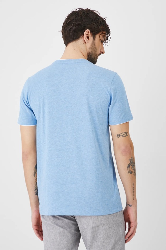 Odzież T-shirt męski melanżowy kolor niebieski RS25-TSM055 niebieski