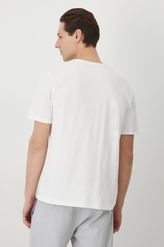 Odzież T-shirt bawełniany męski gładki kolor biały RS25-TSM060 biały