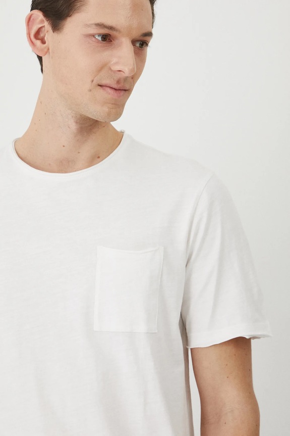 T-shirt bawełniany męski gładki kolor biały biały RS25-TSM060