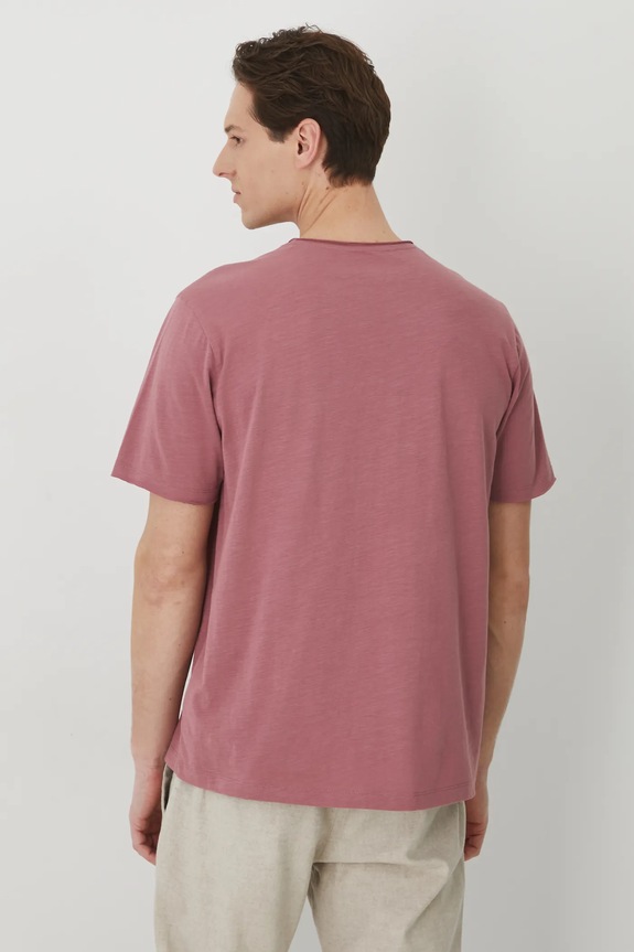 Odzież T-shirt bawełniany męski gładki kolor różowy RS25-TSM060 różowy