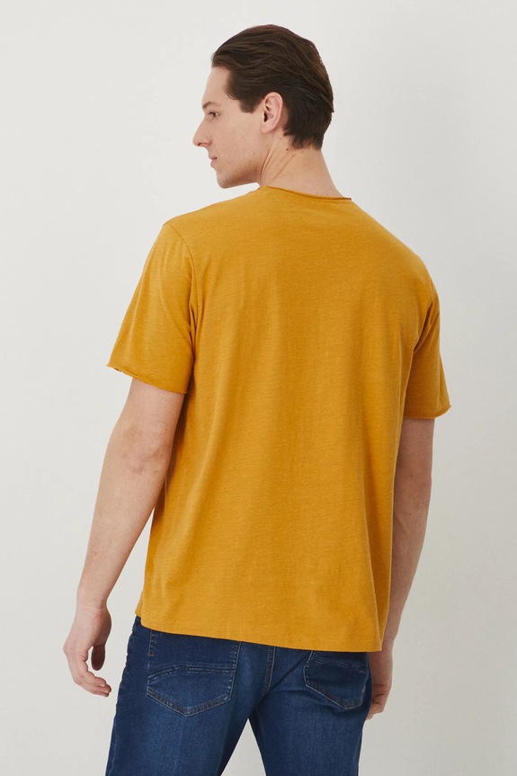 Odzież T-shirt bawełniany męski gładki kolor brązowy RS25-TSM060 brązowy