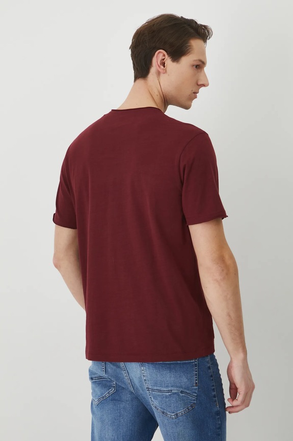 Odzież T-shirt bawełniany męski gładki kolor bordowy RS25-TSM060 bordowy