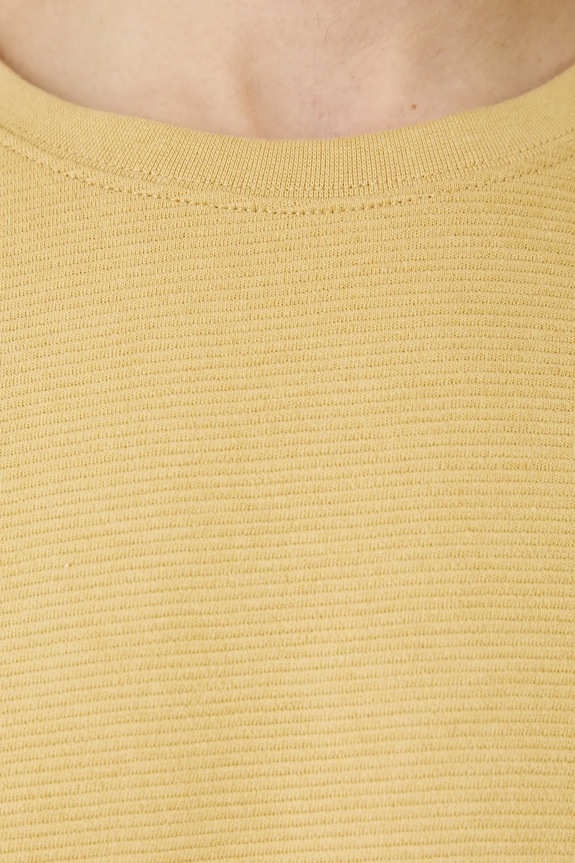T-shirt bawełniany męski z fakturą kolor żółty RS25-TSM080