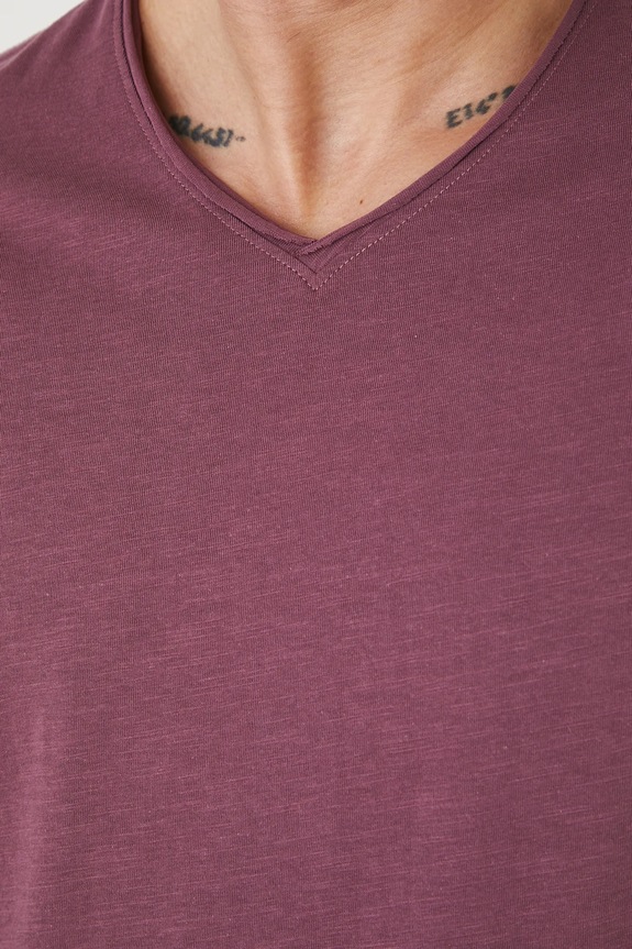 T-shirt bawełniany męski gładki kolor fioletowy RS25-TSM091 fioletowy