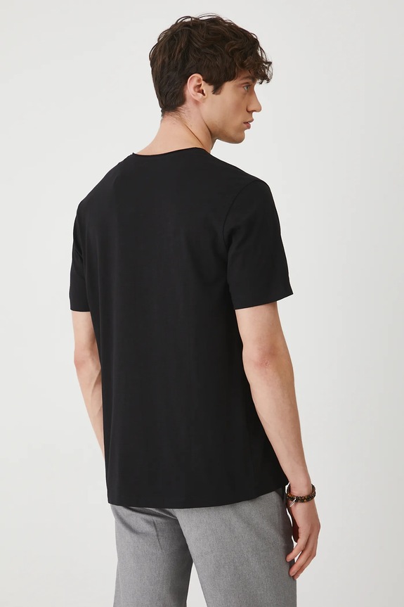 Odzież T-shirt bawełniany męski gładki kolor czarny RS25-TSM091 czarny