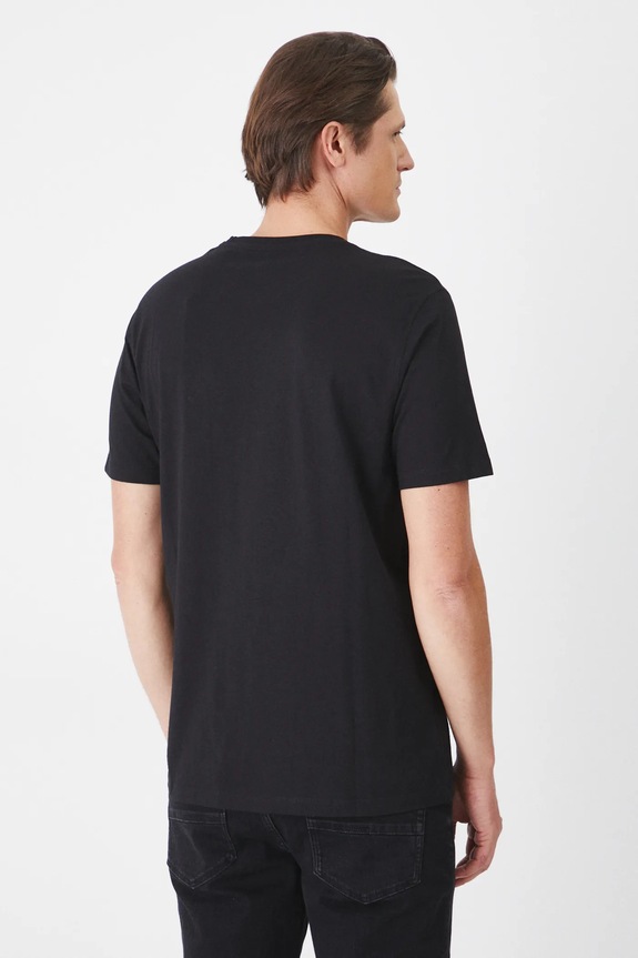 Odzież T-shirt bawełniany męski z nadrukiem kolor czarny RS25.TSM108 czarny