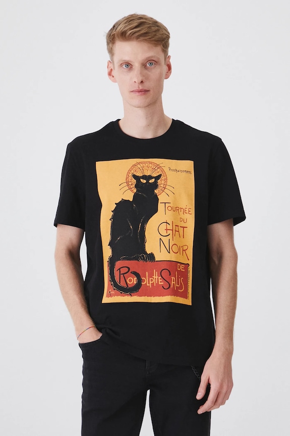 T-shirt bawełniany męski z kolekcji Eviva L'arte kolor czarny RS25-TSM257 czarny RS25