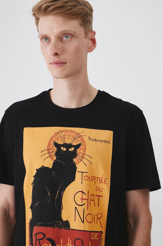 T-shirt bawełniany męski z kolekcji Eviva L'arte kolor czarny RS25-TSM257 czarny