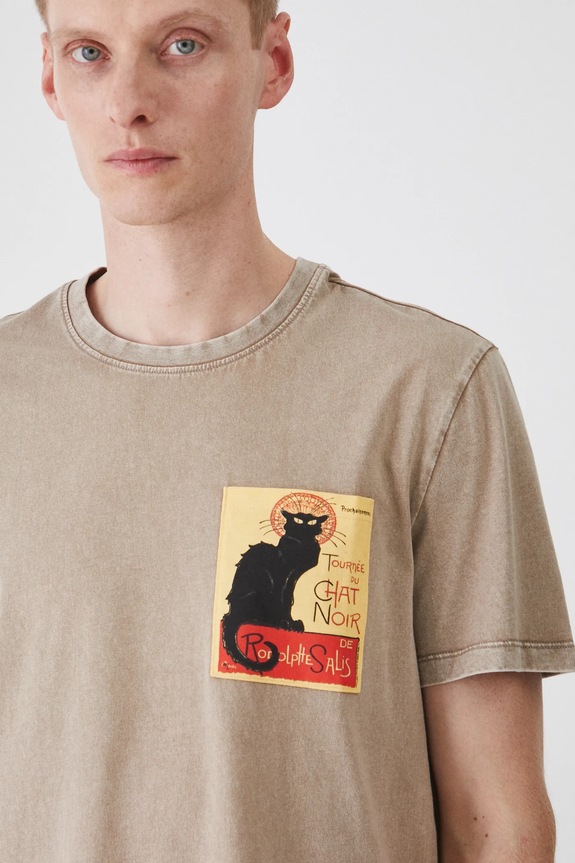 T-shirt bawełniany męski z kolekcji Eviva L'arte kolor beżowy RS25-TSM258 beżowy