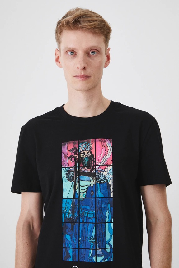 T-shirt bawełniany męski z kolekcji Eviva L'arte kolor czarny RS25.TSM263 czarny