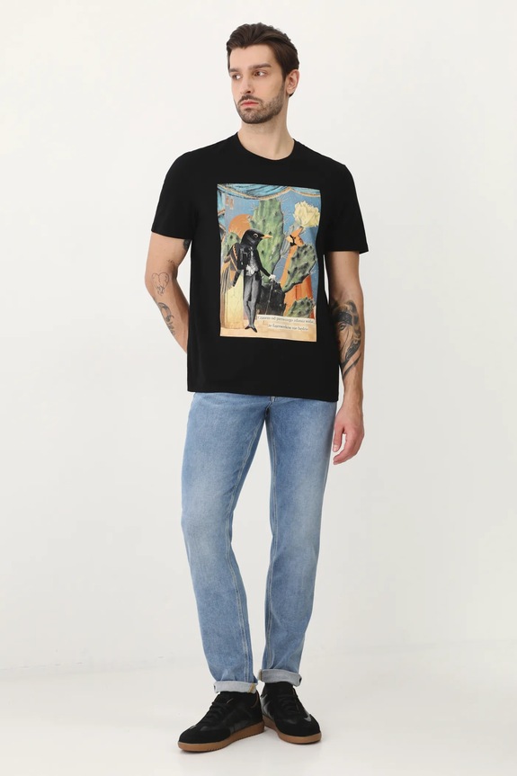 Odzież T-shirt bawełniany męski by Magda Kubiak – Dziki Las kolor czarny RS25.TSM283 czarny