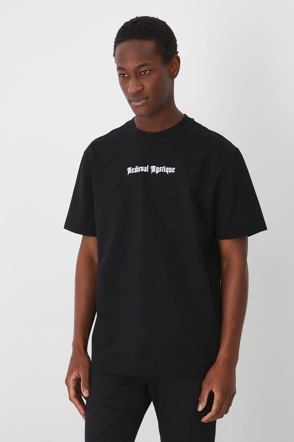 Odzież T-shirt bawełniany męski z nadrukiem kolor czarny RS25-TSM408 czarny