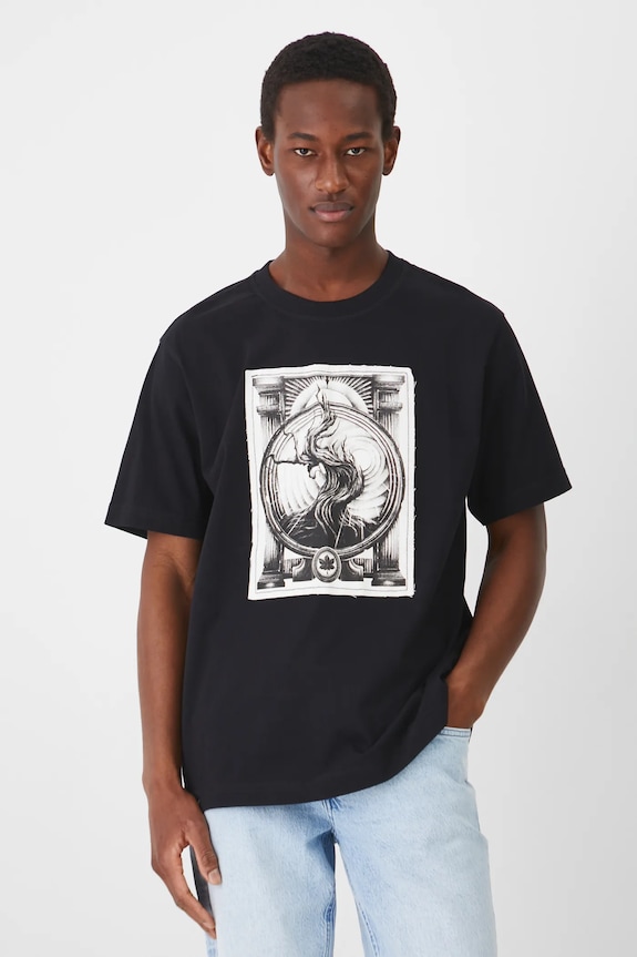 T-shirt bawełniany męski by Miłosz Kawaler - Kavaler Artworks, Grafika Polska kolor czarny RS25-TSM450 czarny RS25