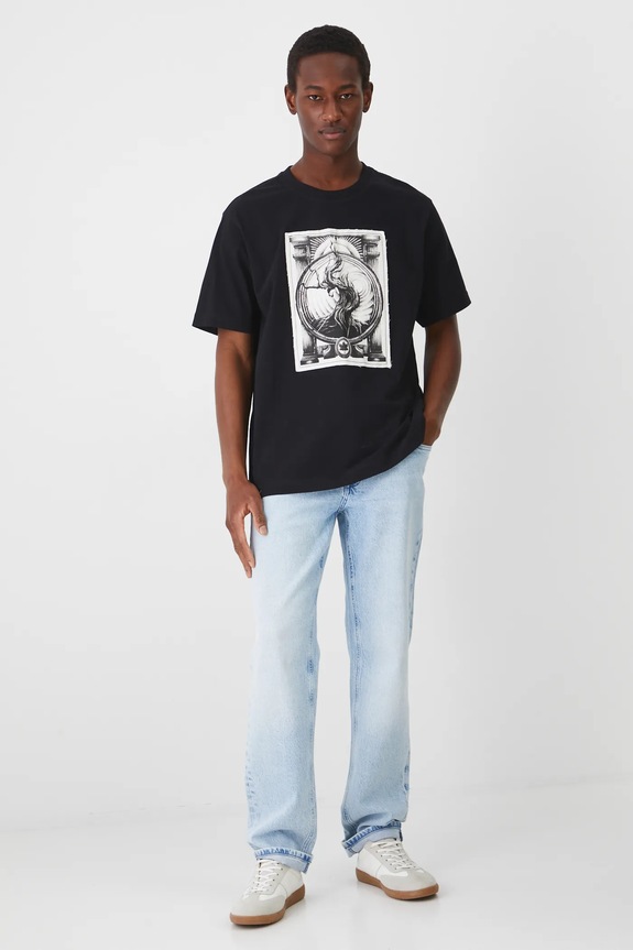 Odzież T-shirt bawełniany męski by Miłosz Kawaler - Kavaler Artworks, Grafika Polska kolor czarny RS25-TSM450 czarny