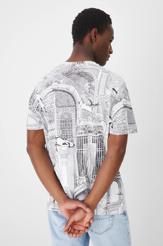 T-shirt bawełniany męski by Małgorzata Kaczmarska, Grafika Polska kolor biały biały RS25.TSM451