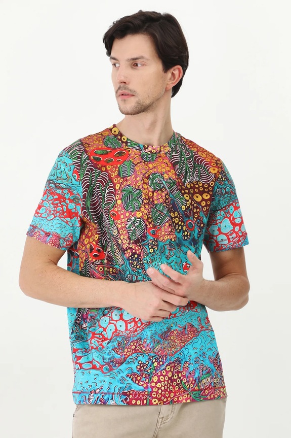 T-shirt bawełniany męski z elastanem by Patryk Chwastek, Grafika Polska kolor multicolor RS25-TSM452 multicolor RS25