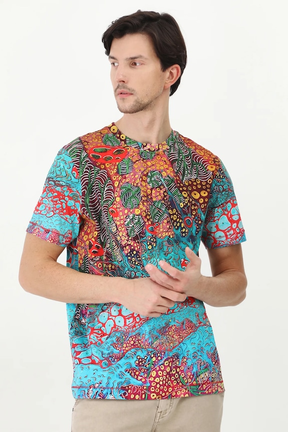 T-shirt bawełniany męski z elastanem by Patryk Chwastek, Grafika Polska kolor multicolor RS25-TSM452 multicolor RS25