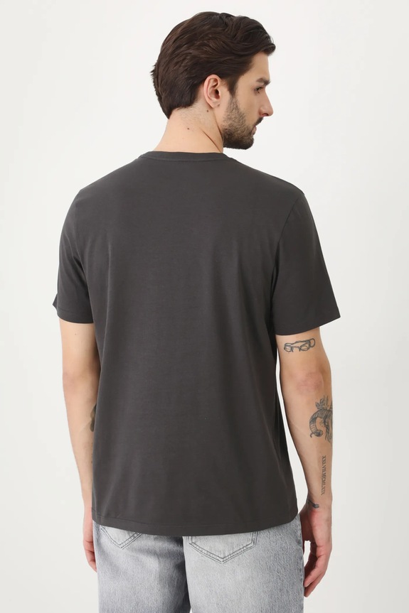Odzież T-shirt bawełniany męski z nadrukiem kolor szary RS25-TSM522 szary
