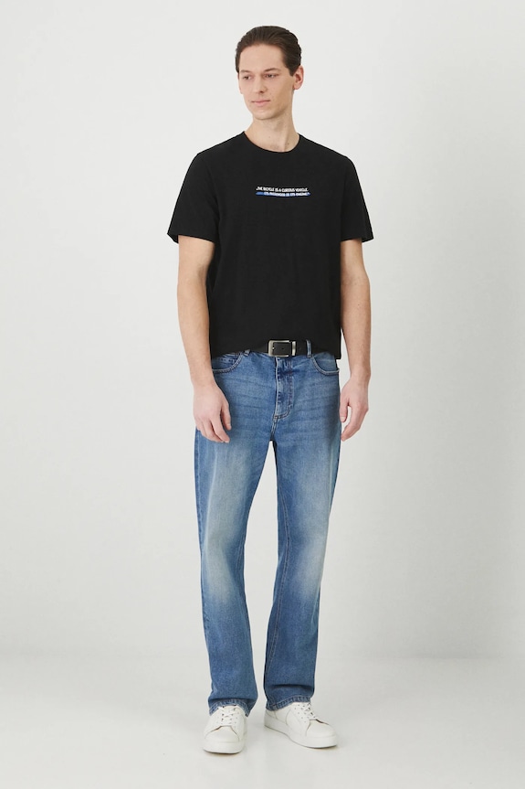 T-shirt bawełniany męski z nadrukiem kolor czarny RS25.TSM611 czarny RS25