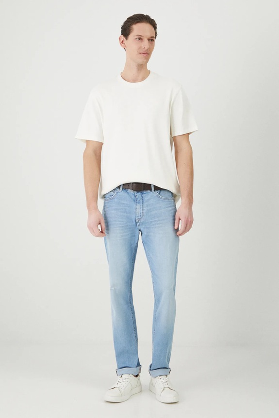 Tričko pánske s elastanom s praným efektom biela farba RS25-TSM620 biela RS25