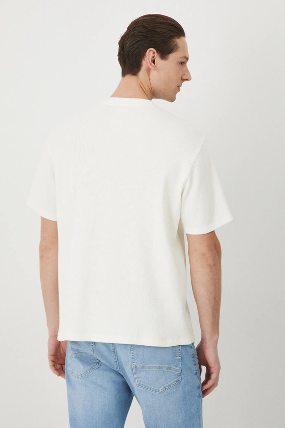 Oblečenie Tričko pánske s elastanom s praným efektom biela farba RS25-TSM620 biela