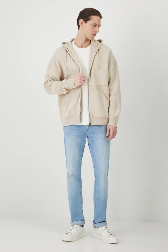 Tričko pánske s elastanom s praným efektom biela farba biela RS25-TSM620