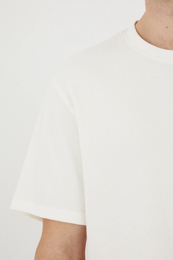 Tričko pánske s elastanom s praným efektom biela farba RS25-TSM620