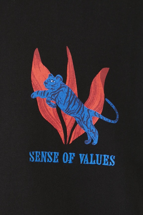 Bavlněné tričko by Patrycja Niewiadomska, Sense of Values černá barva RS25-TSM651