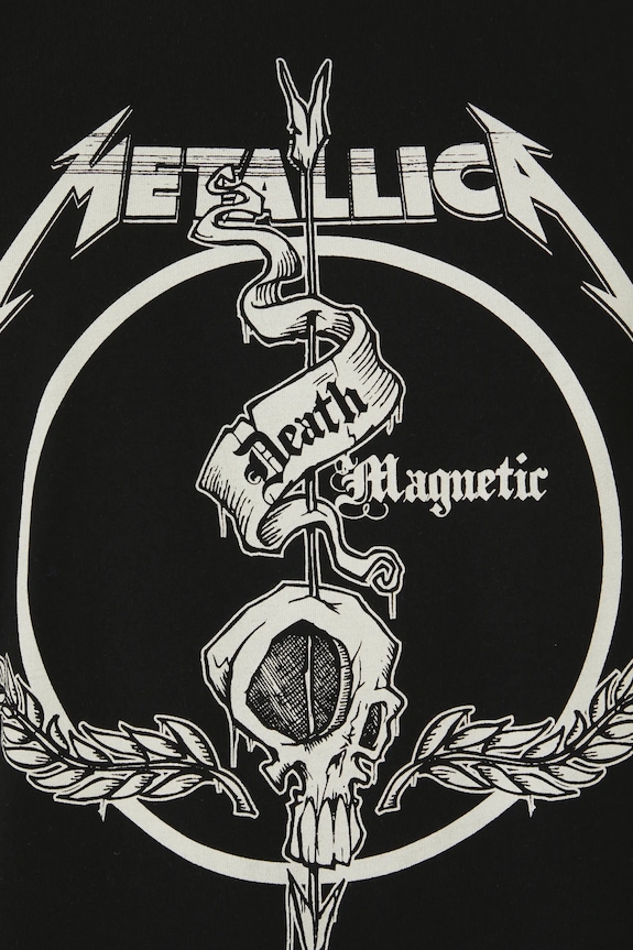 Bavlněné tričko pánské Metallica černá barva RS25-TSM670 černá