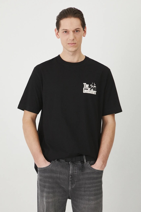 Odzież T-shirt bawełniany męski The Godfather kolor czarny RS25-TSM676 czarny