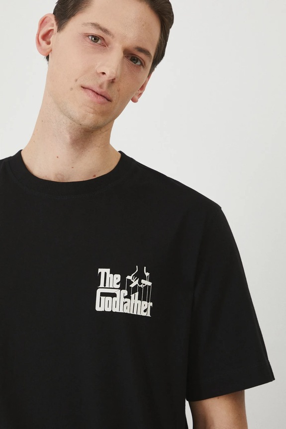 T-shirt bawełniany męski The Godfather kolor czarny czarny RS25-TSM676