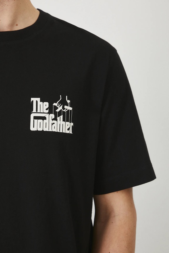 T-shirt bawełniany męski The Godfather kolor czarny RS25-TSM676 czarny