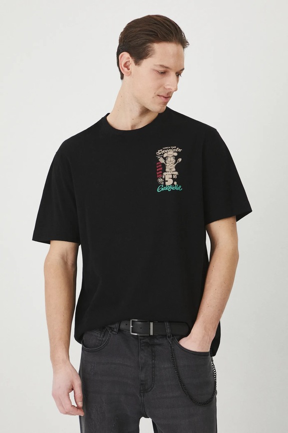 Medicine t-shirt in cotone rilassato nero RS25-TSM680