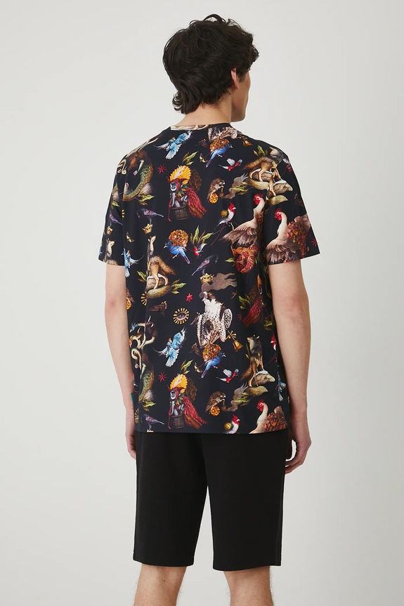 Βαμβακερό μπλουζάκι Medicine μαύρο RS25-TSM858