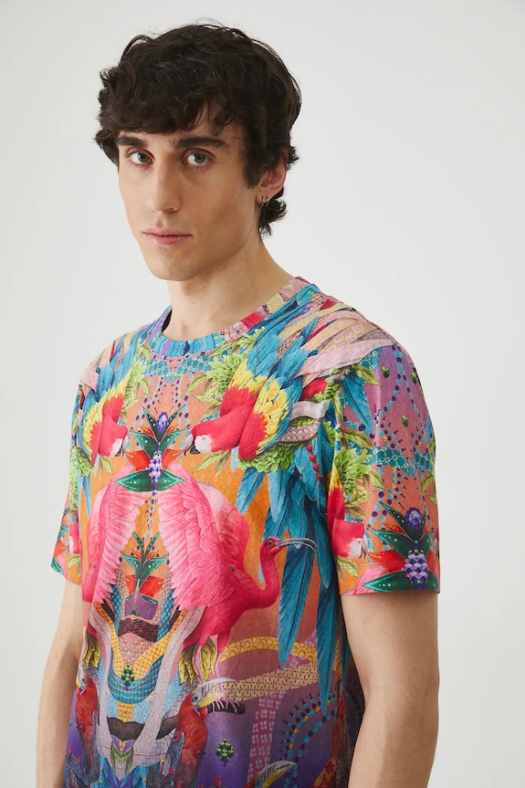 T-shirt bawełniany męski z elastanem z kolekcji El Gato Chimney x Medicine kolor multicolor RS25-TSM862
