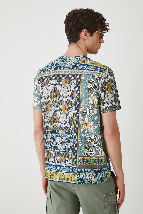 Odzież T-shirt bawełniany męski z elastanem wzorzysty kolor multicolor RS25-TSM900 multicolor